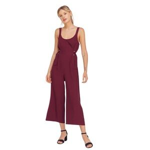 Silence + Noise Burgundy Cropped Jumpsuit/Romper - L